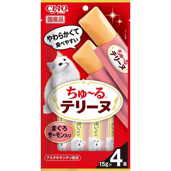 チャオ ちゅ～るテリーヌ まぐろ サーモン入り 15g×4本 ［ちゅーる］