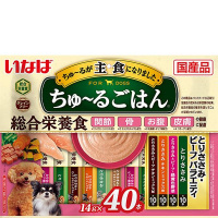いなば ちゅ～るごはん 総合栄養食 とりささみ・ビーフバラエティ 14g×40本 ［ちゅーる］