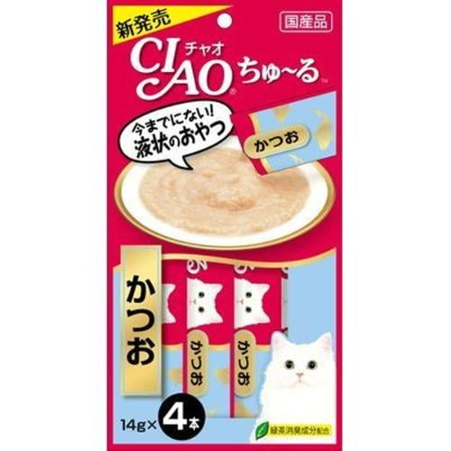 【あす宅】チャオ ちゅ～る かつお 4本入り（14g×4コ） [ちゅーる]