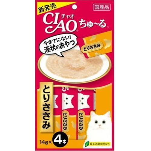 【あす宅】チャオ ちゅ～る とりささみ 4本入り（14g×4コ） [ちゅーる]