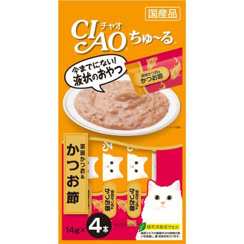 【あす宅】チャオ ちゅ～る 宗田かつお＆かつお節  4本入り（14g×4本） [ちゅーる]