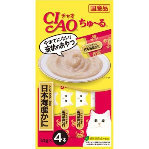【あす宅】チャオ ちゅ～る とりささみ＆日本海産かに  4本入り（14g×4本） [ちゅーる]