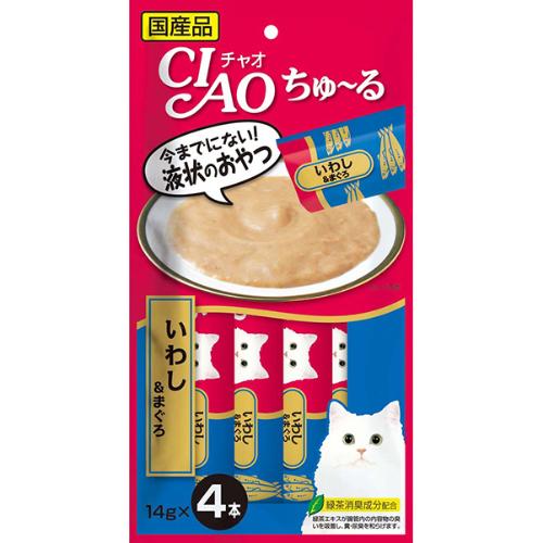 チャオ ちゅ～る いわし＆まぐろ 14g×4本 ［ちゅーる］