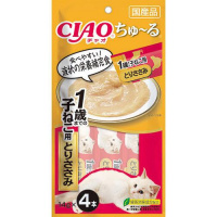 チャオ ちゅ～る 1歳までの子ねこ用 とりささみ 14g×4本 ［ちゅーる］