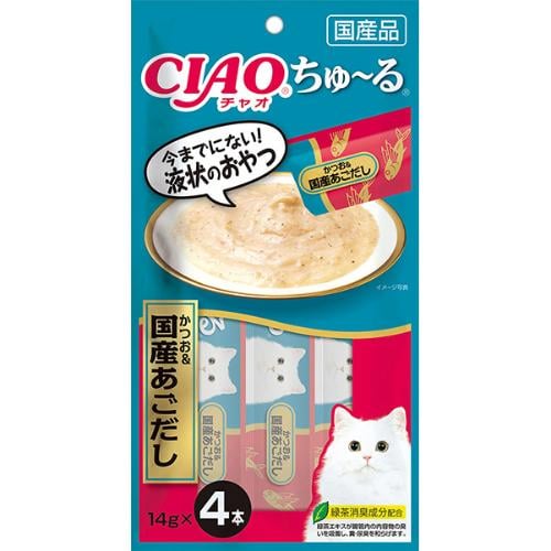 チャオ ちゅ～る かつお＆国産あごだし 14g×4本 ［ちゅーる］