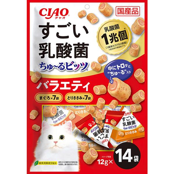 チャオ すごい乳酸菌 ちゅ～るビッツ バラエティ 12g×14袋 [ちゅーる]