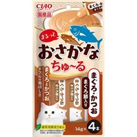チャオ まるっとおさかなちゅ～る まぐろ・かつお まぐろ節 14g×4本 ［ちゅーる］