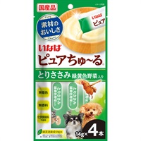 いなば ピュアちゅ～る とりささみ 緑黄色野菜入り 14g×4本 ［ちゅーる］