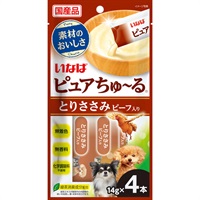 いなば ピュアちゅ～る とりささみ ビーフ入り 14g×4本 ［ちゅーる］