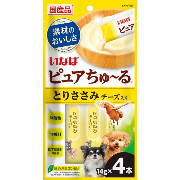 いなば ピュアちゅ～る とりささみ チーズ入り 14g×4本 ［ちゅーる］