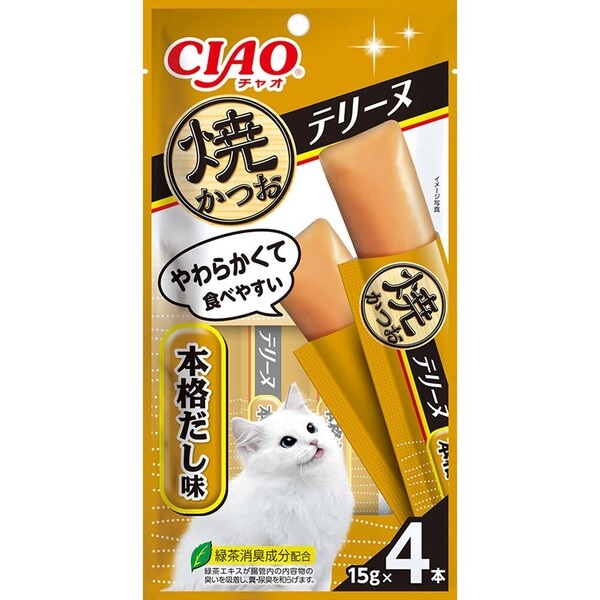 チャオ 焼かつおテリーヌ 本格だし味 15g×4本