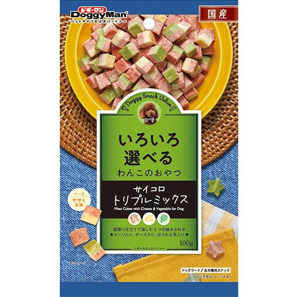 ドギースナックバリュー サイコロトリプルミックス 100g