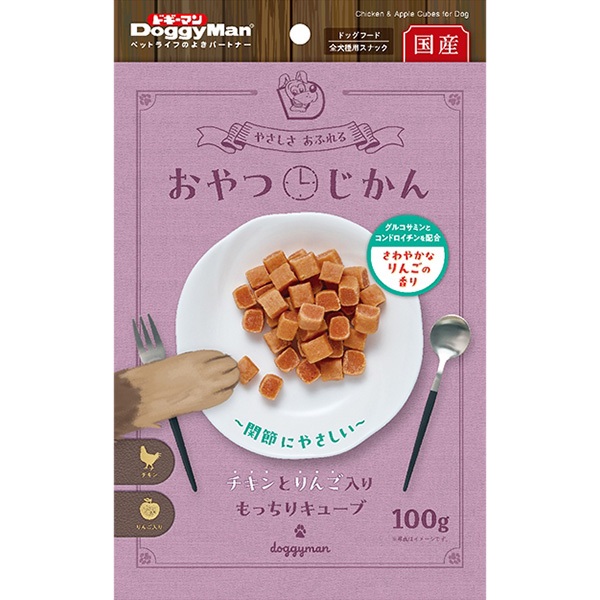 おやつじかん チキンとりんご入りもっちりキューブ 100g