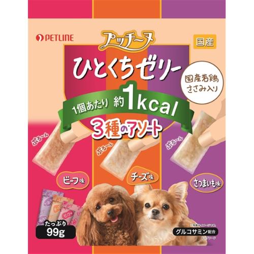 プッチーヌ ひとくちゼリー 国産若鶏ささみ 3種のアソート 99g