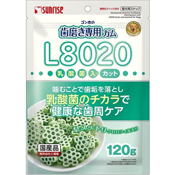 ゴン太の歯磨き専用ガム L8020乳酸菌入り カット クロロフィル入り 120g