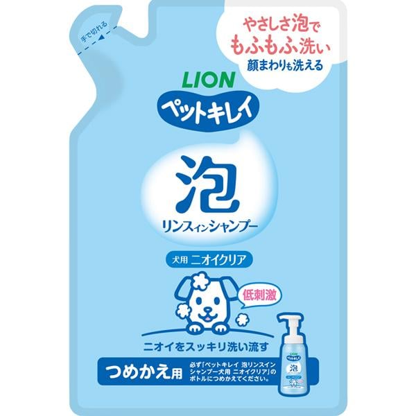 ペットキレイ 泡リンスインシャンプー 犬用 ニオイクリア つめかえ用 180ml