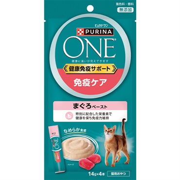 【あす宅】ピュリナワン キャット 健康免疫サポート 免疫ケア まぐろペースト 14g×4本