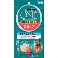 【あす宅】ピュリナワン キャット 健康免疫サポート 免疫ケア まぐろ＆かつおペースト 14g×4本