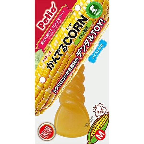 ペティオ かんでるCORN ツイスト チキン風味 M 中型犬用