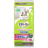 【あす宅】デオトイレ 複数ねこ用ふんわり香る消臭・抗菌シート ボタニカルの香り 16枚