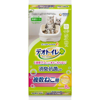 【あす宅】デオトイレ 複数ねこ用ふんわり香る消臭・抗菌シート ナチュラルソープの香り 8枚