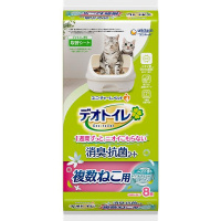 【あす宅】デオトイレ 複数ねこ用ふんわり香る消臭・抗菌シート ナチュラルガーデンの香り 8枚
