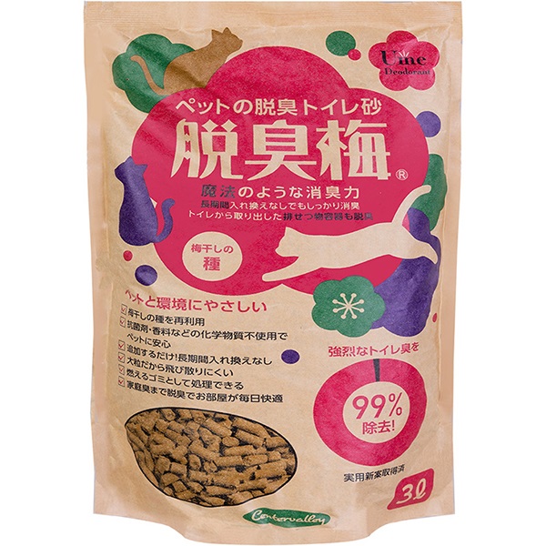 ペットの脱臭トイレ砂 脱臭梅 3L