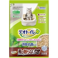 【あす宅】デオトイレ 消臭・抗菌チップ天然木 飛び散らないねこ型チップ 4L