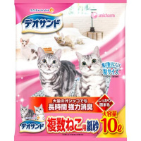 【あす宅】デオサンド 複数ねこ用紙砂 10L