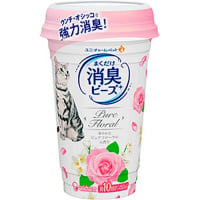 猫トイレまくだけ香り広がる消臭ビーズ 華やかなピュアフローラルの香り 450ml