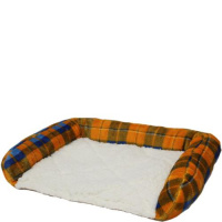 ミニフラットベッド チェック ネイビー×オレンジ  S