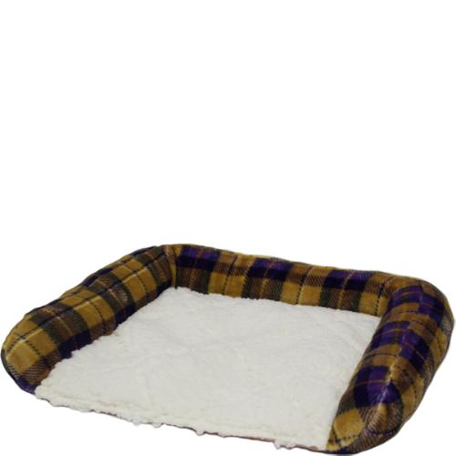 ミニフラットベッド チェック パープル×イエロー S