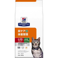【取寄せ】［特別療法食］ヒルズ プリスクリプション・ダイエット 猫用 c/d マルチケア コンフォート+メタボリックス ドライ 500g