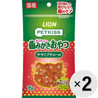 【セット販売】ペットキッス ネコちゃんの歯みがきおやつ ササミ プチロール 16g×2コ