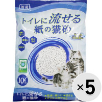 【ケース販売】トイレに流せる紙の猫砂 10L×5コ