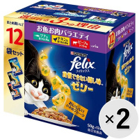 【あす宅】【セット販売】フィリックス 我慢できない隠し味 ゼリー お魚お肉バラエティ（ツナ・チキン・ビーフ） （50g×12袋）×2コ