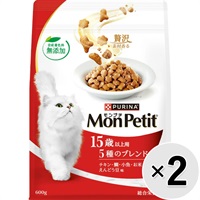 【あす宅】【セット販売】モンプチ バッグ 15歳 5種のブレンド 600g×2コ