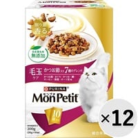 【あす宅】【ケース販売】モンプチ ボックス 毛玉ケア かつお節入り7種のブレンド 200g×12コ