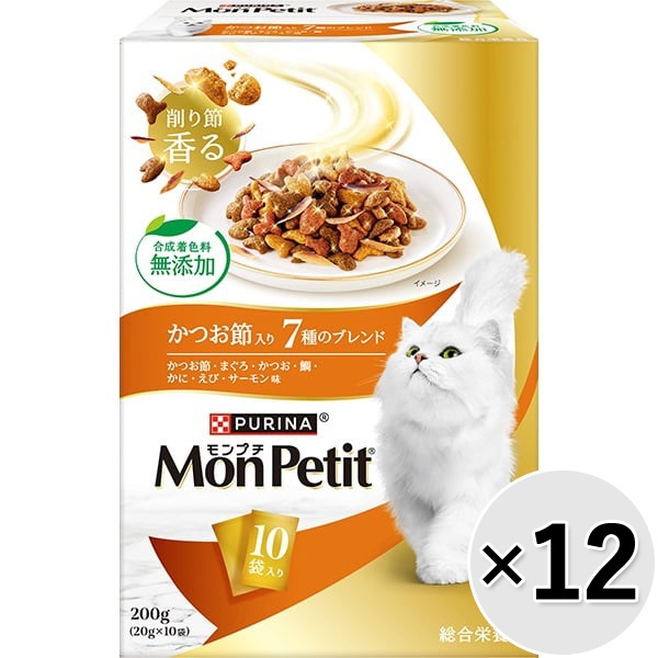 【あす宅】【ケース販売】モンプチ ボックス かつお節入り7種のブレンド 200g×12コ