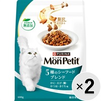 【あす宅】【セット販売】モンプチ バッグ 5種のシーフードブレンド 600g×2コ