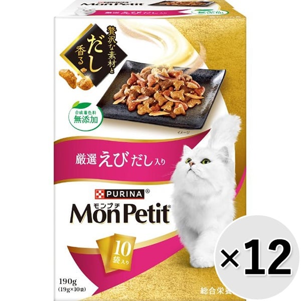【あす宅】【ケース販売】モンプチ ボックス 厳選えびだし入り 190g×12コ