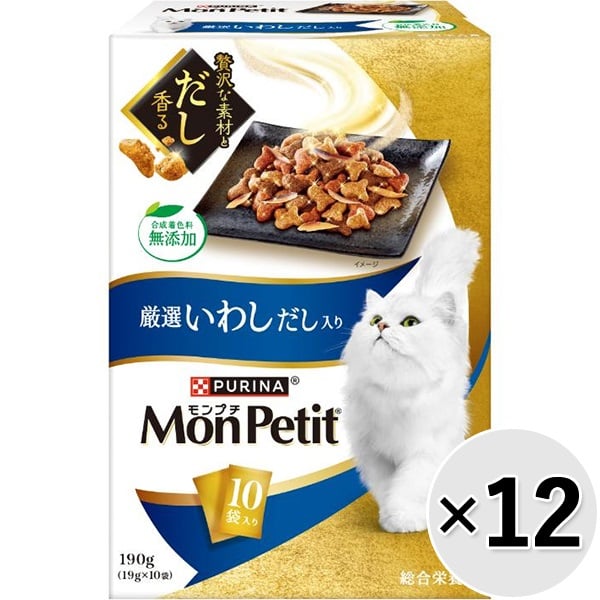 【あす宅】【ケース販売】モンプチ ボックス 厳選いわしだし入り 190g×12コ