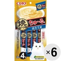 【セット販売】チャオ 焼かつおちゅ～る ほたて味 （8g×4本）×6コ ［ちゅーる］