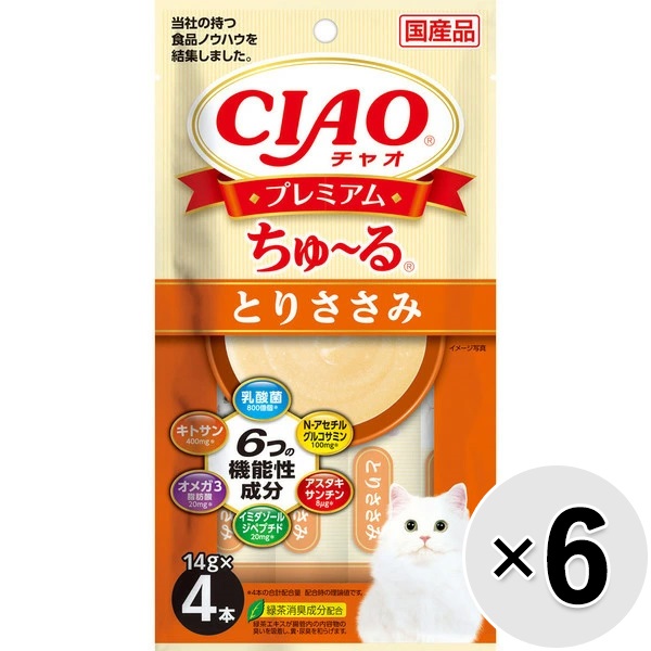 【セット販売】チャオ プレミアムちゅ～る とりささみ （14g×4本）×6コ ［ちゅーる］