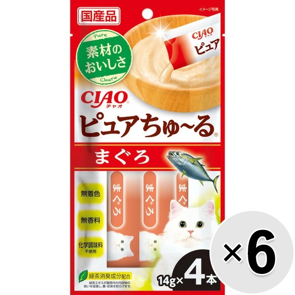 【セット販売】チャオ ピュアちゅ～る まぐろ （14g×4本）×6コ ［ちゅーる］