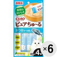 【セット販売】チャオ ピュアちゅ～る かつお かつお節入り （14g×4本）×6コ ［ちゅーる］
