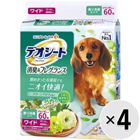 【あす宅】【ケース販売】デオシート 消臭＆フレグランス グリーンアロマの香り ワイド 60枚×4コ