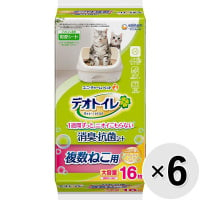 【セット販売】デオトイレ 複数ねこ用ふんわり香る消臭・抗菌シート ナチュラルソープの香り 16枚×6袋