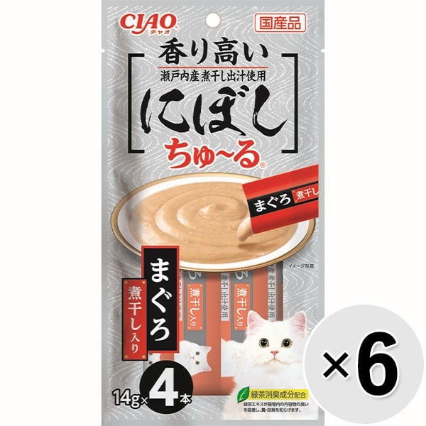 【セット販売】チャオ にぼしちゅ～る まぐろ 煮干入り （14g×4本）×6コ ［ちゅーる］
