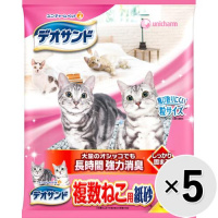 【あす宅】【ケース販売】デオサンド 複数ねこ用紙砂 10L×5袋